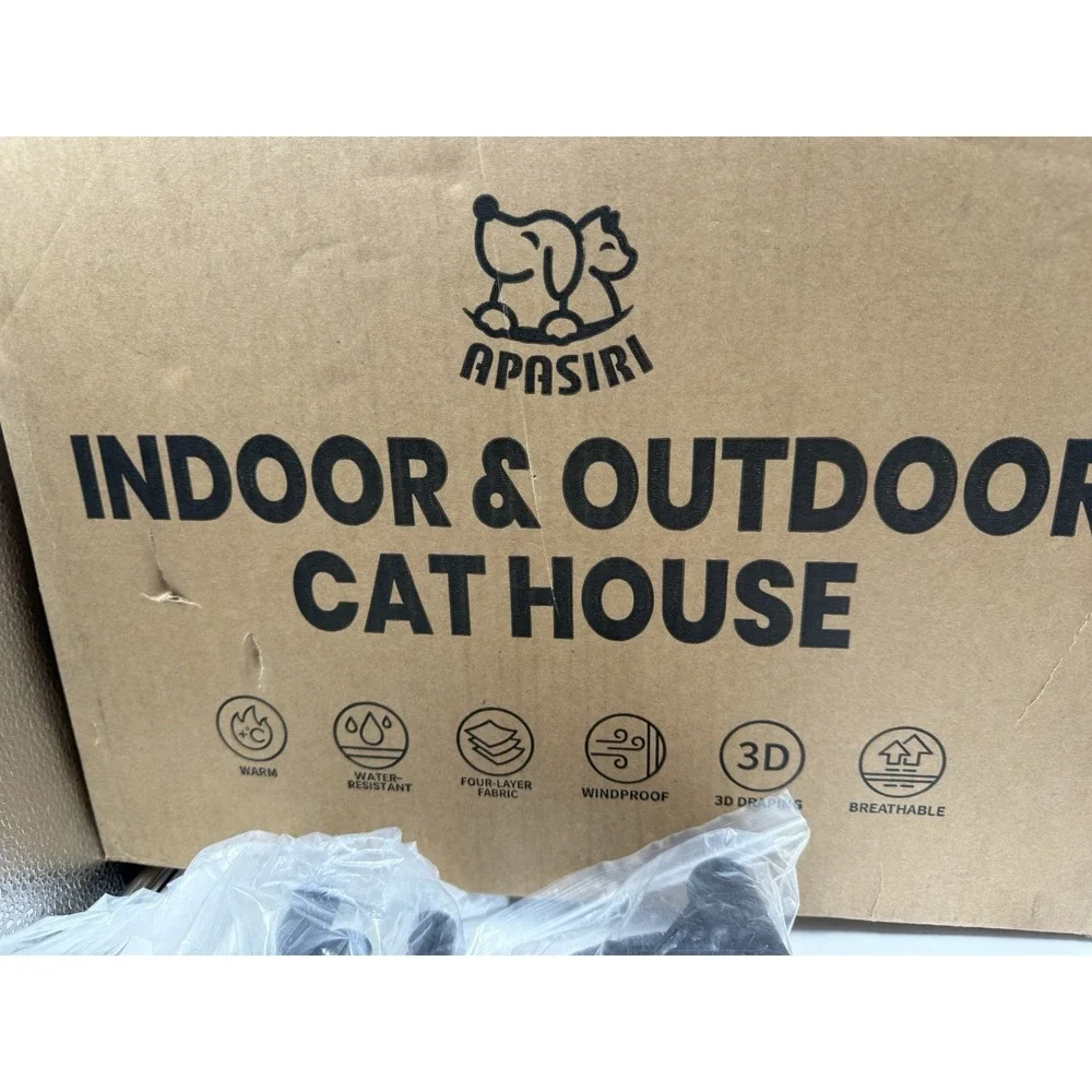 Apasiri Heated Cat House for Outdoor: Weatherproof Outside‎ Cat Shelter,